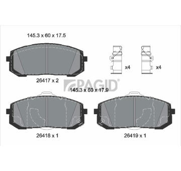 Sada brzdových destiček, kotoučová brzda PAGID T4566N
