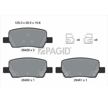 Sada brzdových destiček, kotoučová brzda PAGID T2937N