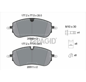 Sada brzdových destiček, kotoučová brzda PAGID T2944N