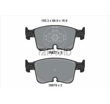 Sada brzdových destiček, kotoučová brzda PAGID T3197N