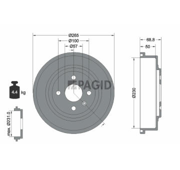 Brzdový buben PAGID 61315N