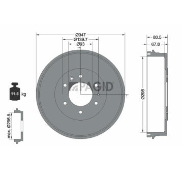Brzdový buben PAGID 61357N