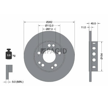 Brzdový kotúč PAGID 52102