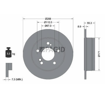 Brzdový kotúč PAGID 52105