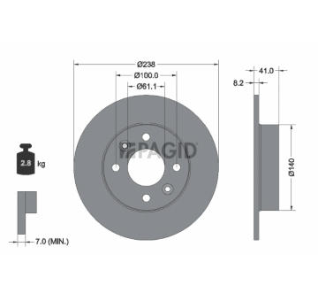 Brzdový kotúč PAGID 52804