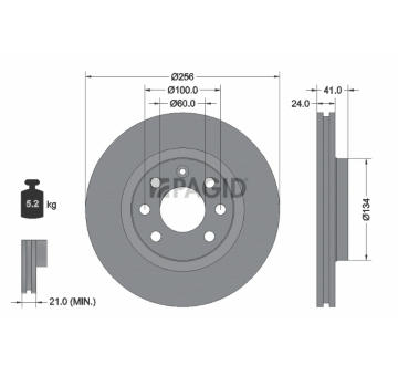Brzdový kotúč PAGID 52415