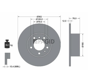 Brzdový kotúč PAGID 50410