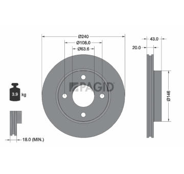 Brzdový kotúč PAGID 51023
