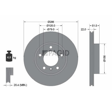 Brzdový kotouč PAGID 50424NHC