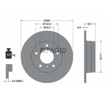 Brzdový kotúč PAGID 50413