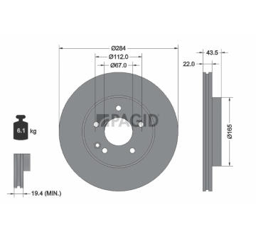 Brzdový kotúč PAGID 52118