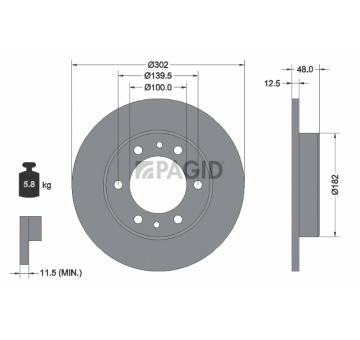 Brzdový kotúč PAGID 53608
