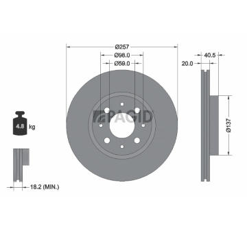 Brzdový kotúč PAGID 50915