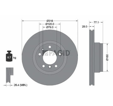 Brzdový kotúč PAGID 50429