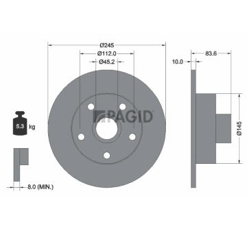 Brzdový kotúč PAGID 53944
