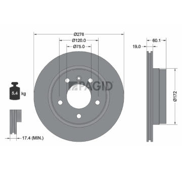 Brzdový kotúč PAGID 50436