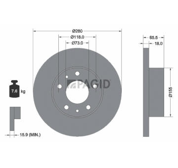 Brzdový kotúč PAGID 50616