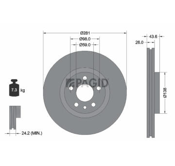 Brzdový kotúč PAGID 50619
