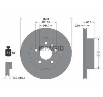 Brzdový kotúč PAGID 52148
