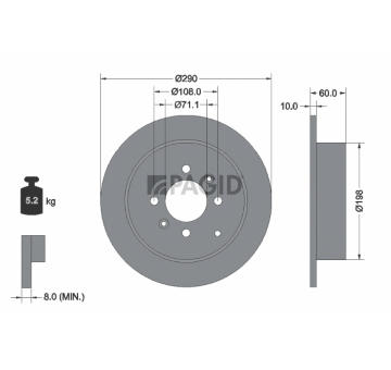 Brzdový kotúč PAGID 52514