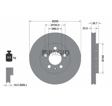 Brzdový kotúč PAGID 53953