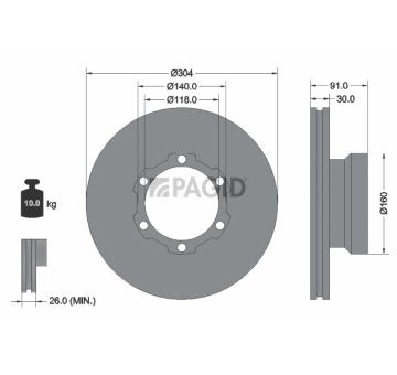 Brzdový kotúč PAGID 58259