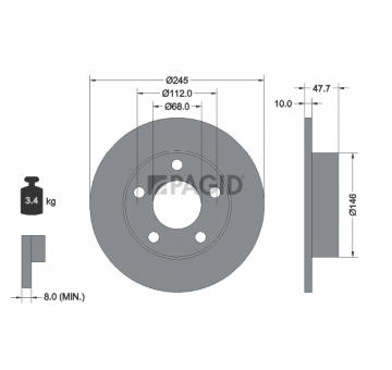 Brzdový kotúč PAGID 53952