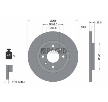 Brzdový kotúč PAGID 52515