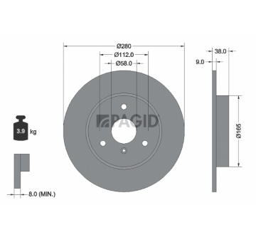 Brzdový kotúč PAGID 50260
