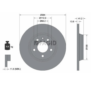 Brzdový kotúč PAGID 53975