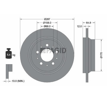Brzdový kotúč PAGID 50284