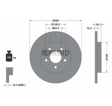 Brzdový kotúč PAGID 50346