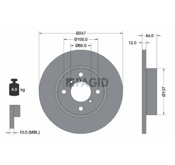 Brzdový kotúč PAGID 50357