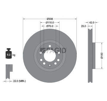 Brzdový kotúč PAGID 50358
