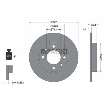 Brzdový kotúč PAGID 50366