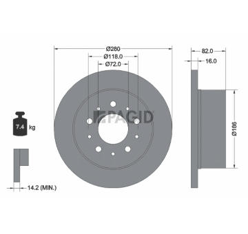 Brzdový kotouč PAGID 54161NC