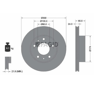 Brzdový kotúč PAGID 54167