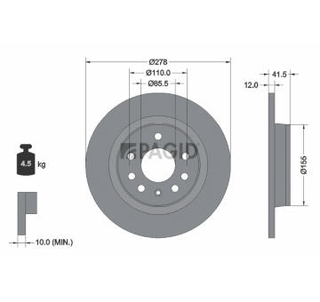 Brzdový kotúč PAGID 54185