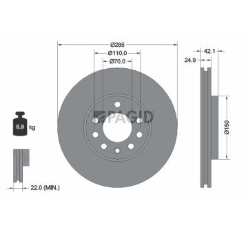 Brzdový kotúč PAGID 54187