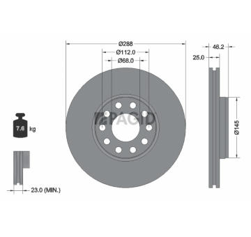 Brzdový kotúč PAGID 54210