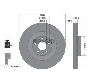 Brzdový kotúč PAGID 54222