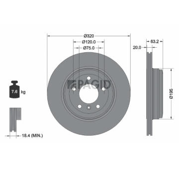 Brzdový kotúč PAGID 54227