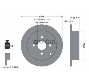 Brzdový kotúč PAGID 54261