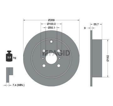 Brzdový kotúč PAGID 54262