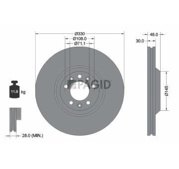 Brzdový kotúč PAGID 54295