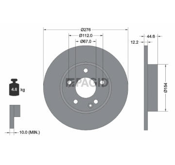 Brzdový kotúč PAGID 54318