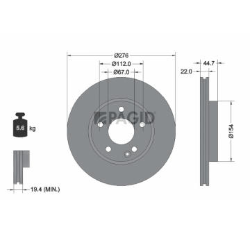 Brzdový kotúč PAGID 54319
