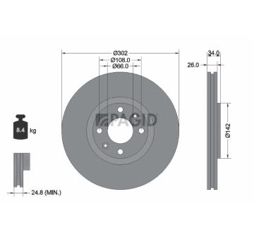 Brzdový kotouč PAGID 54332NC