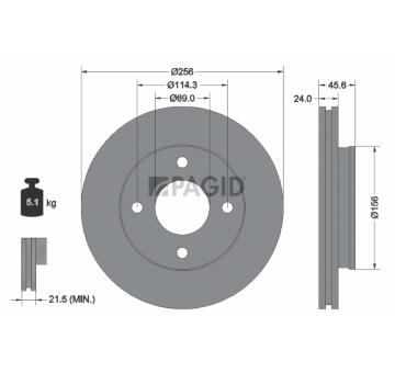 Brzdový kotúč PAGID 54348
