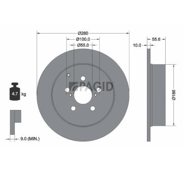Brzdový kotúč PAGID 54357